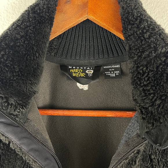 Mountain Hardware Black High Pile Fleece Wind Stopper Gore Zip Jacket Wms Medium - Picture 5 of 11